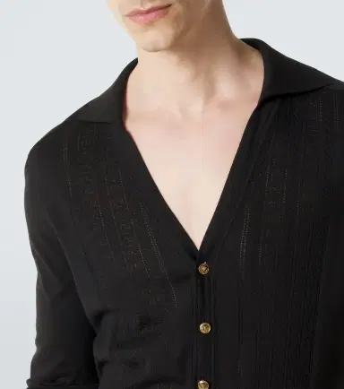 Versace Greca silk and cotton cardigan | Thumbnail 6