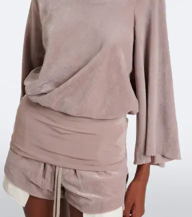 Rick Owens Cylinder draped velvet top | Thumbnail 3