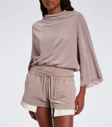 Rick Owens Cylinder draped velvet top | Thumbnail 5