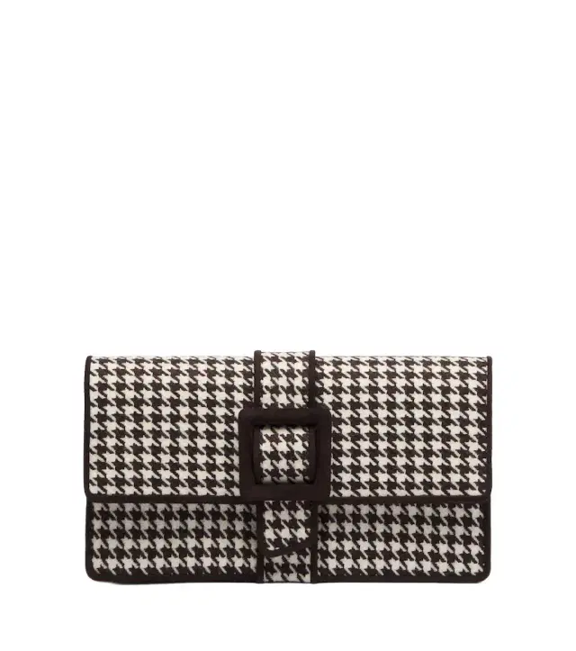 Manolo Blahnik Maycap houndstooth clutch