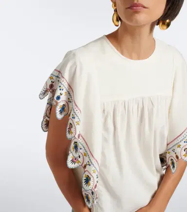 Marant Etoile Marlie embroidered ruffled blouse | Thumbnail 2