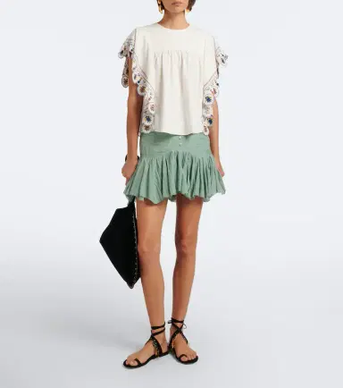 Marant Etoile Marlie embroidered ruffled blouse | Thumbnail 3