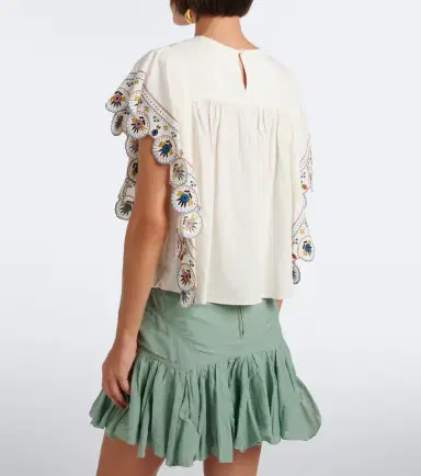 Marant Etoile Marlie embroidered ruffled blouse | Thumbnail 4