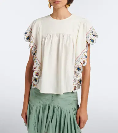 Marant Etoile Marlie embroidered ruffled blouse | Thumbnail 5