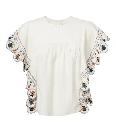 Marant Etoile Marlie embroidered ruffled blouse | Thumbnail 1