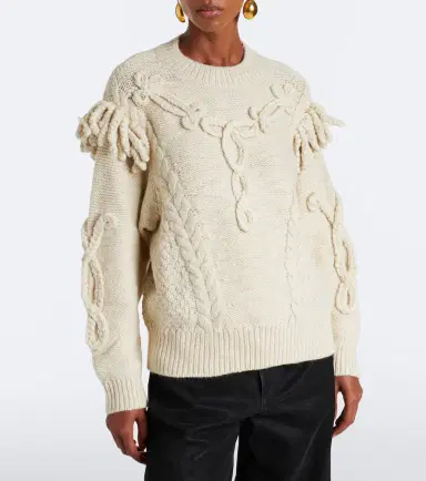 Marant Étoile Katria cable-knit fringed wool-blend sweater | Thumbnail 2 Marant Étoile Katria cable-knit fringed wool-blend sweater | Thumbnail 2