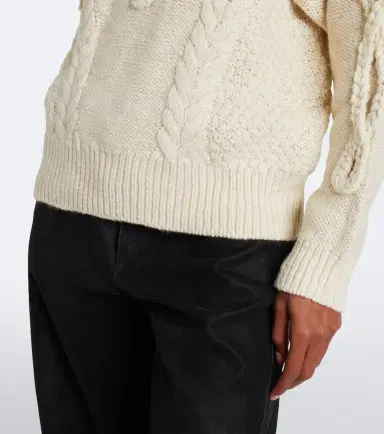 Marant Étoile Katria cable-knit fringed wool-blend sweater | Thumbnail 3 Marant Étoile Katria cable-knit fringed wool-blend sweater | Thumbnail 3