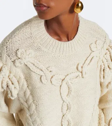 Marant Étoile Katria cable-knit fringed wool-blend sweater | Thumbnail 4 Marant Étoile Katria cable-knit fringed wool-blend sweater | Thumbnail 4