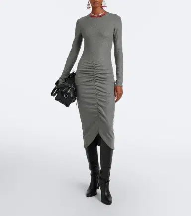 Marant Étoile Dyling ruched jersey midi dress | Thumbnail 2