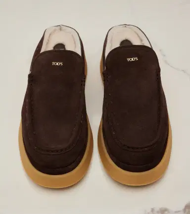 Tod's Shearling-lined suede platform mules | Thumbnail 2