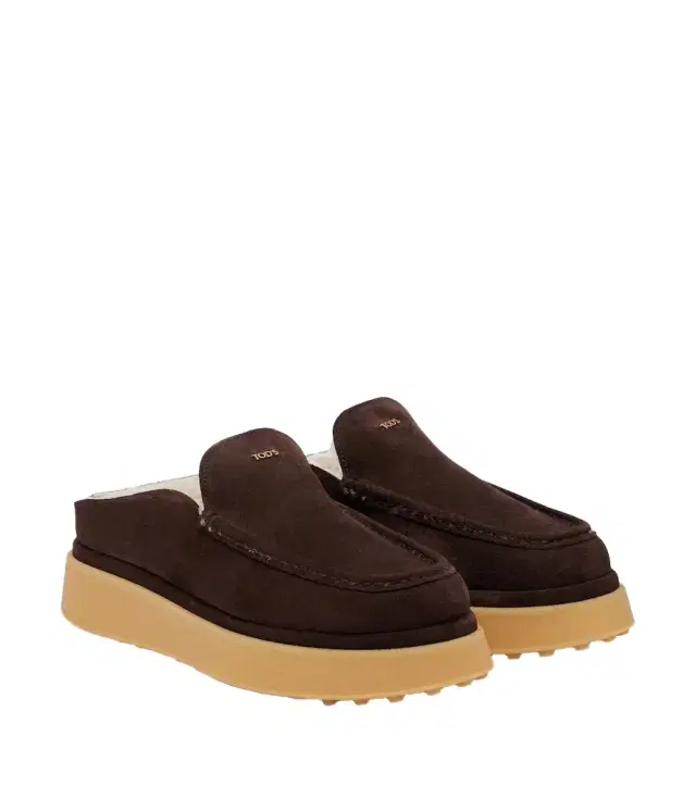Tod's Shearling-lined suede platform mules