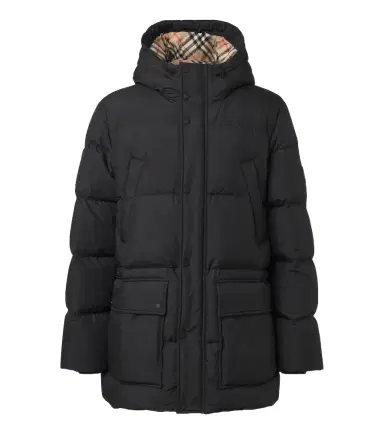 Burberry Check hooded down coat | Thumbnail 1