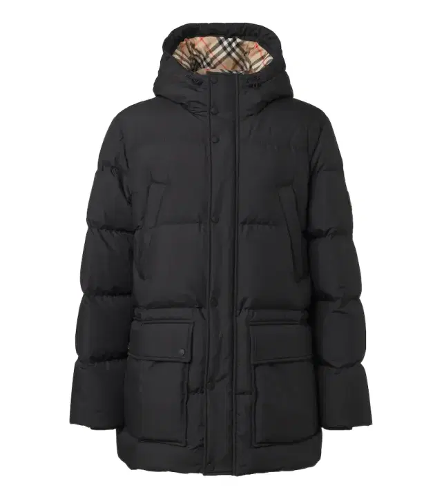 Burberry Check hooded down coat