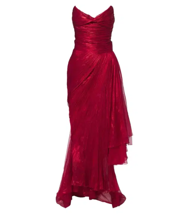 Maria Lucia Hohan Heidi pleated silk bustier gown