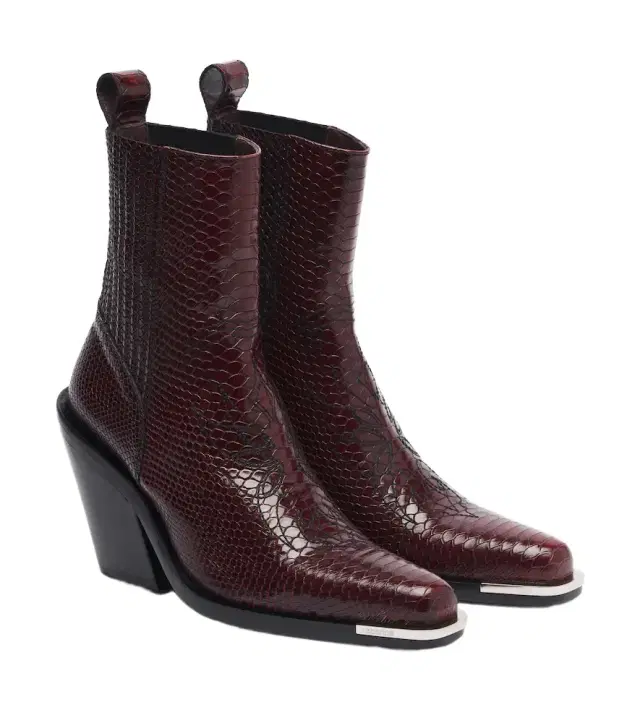 Rabanne Snake-effect leather cowboy boots