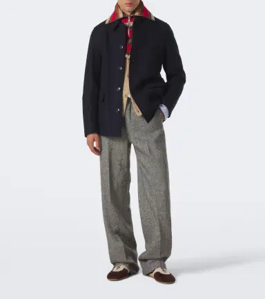 Dries Van Noten Striped wool zip-up collar | Thumbnail 2