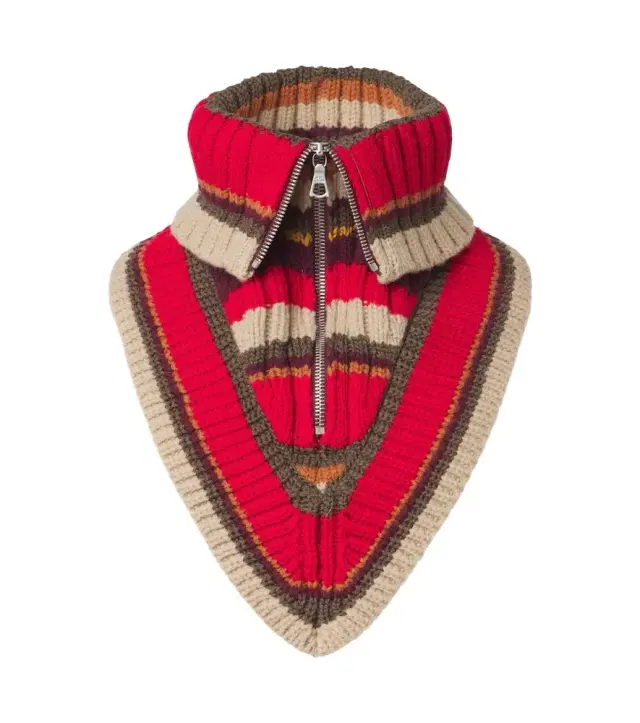 Dries Van Noten Striped wool zip-up collar