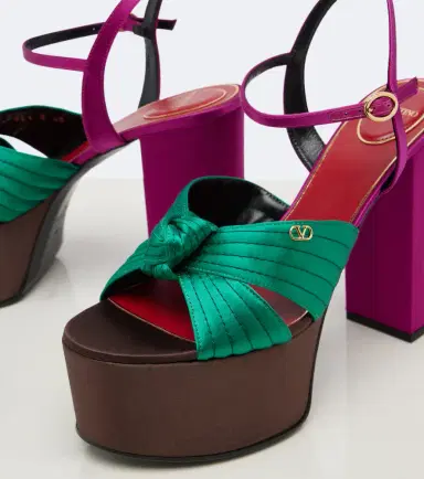 Valentino Garavani Crasher satin platform sandals | Thumbnail 3