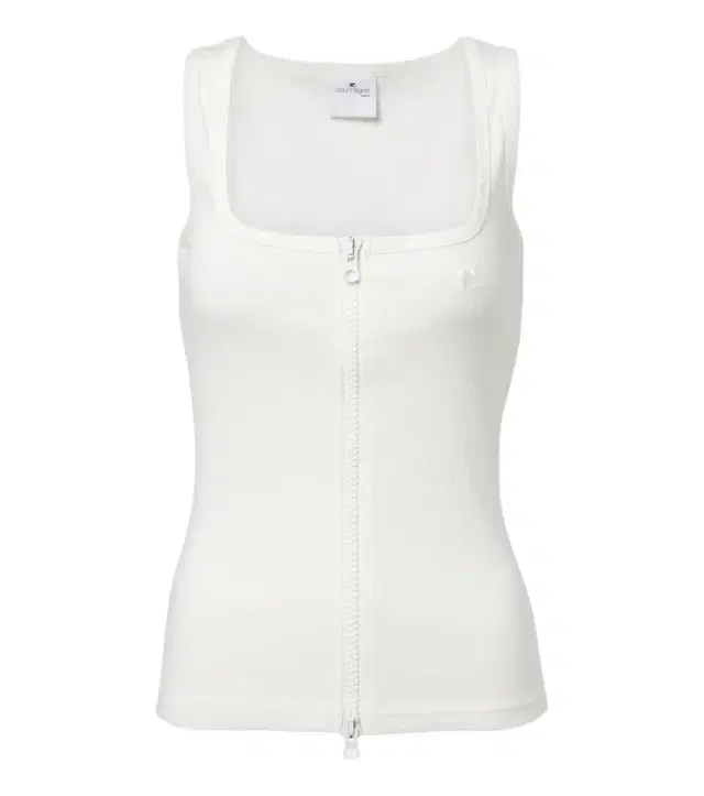 Courreges Courrèges Ribbed-knit cotton zip-up tank top