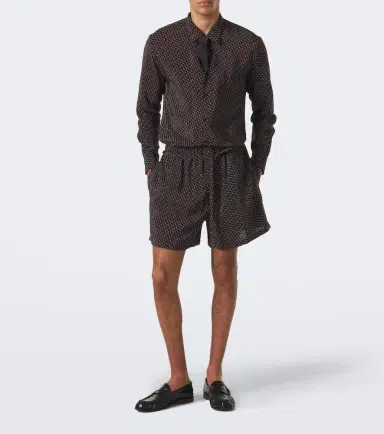 Saint Laurent Cassandre printed silk shorts | Thumbnail 2 Saint Laurent Cassandre printed silk shorts | Thumbnail 2
