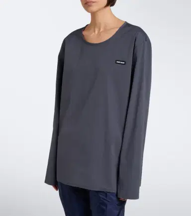 Miu Miu Cotton-blend poplin T-shirt | Thumbnail 5 Miu Miu Cotton-blend poplin T-shirt | Thumbnail 5