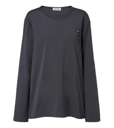 Miu Miu Cotton-blend poplin T-shirt | Thumbnail 1 Miu Miu Cotton-blend poplin T-shirt | Thumbnail 1