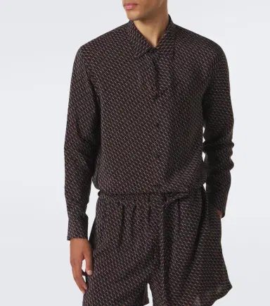 Saint Laurent Cassandre printed silk shirt | Thumbnail 4 Saint Laurent Cassandre printed silk shirt | Thumbnail 4