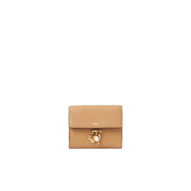Chloé Small Chloé Charms tri-fold wallet in grained leather