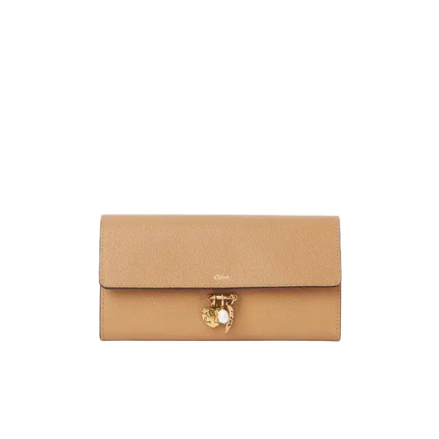 Chloé Chloé Charms long wallet with flap in grained leather