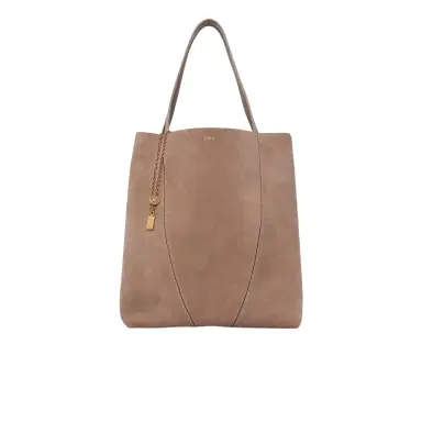 Chloé Large Chloé Spin tote bag in suede leather | Thumbnail 1