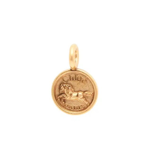 Chloé Alphabet Coin Horse charm in brass