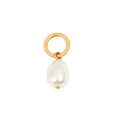 Chloé Alphabet pearl charm in pearl & brass | Thumbnail 1