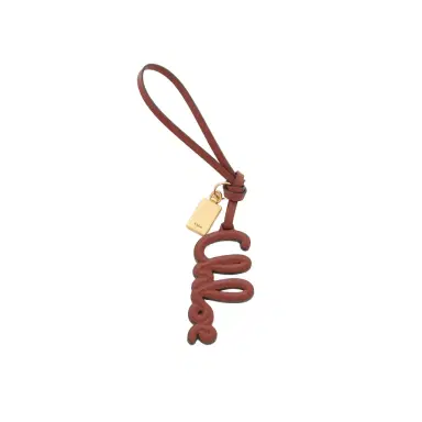 Chloé Logo bag charm in shiny leather | Thumbnail 1