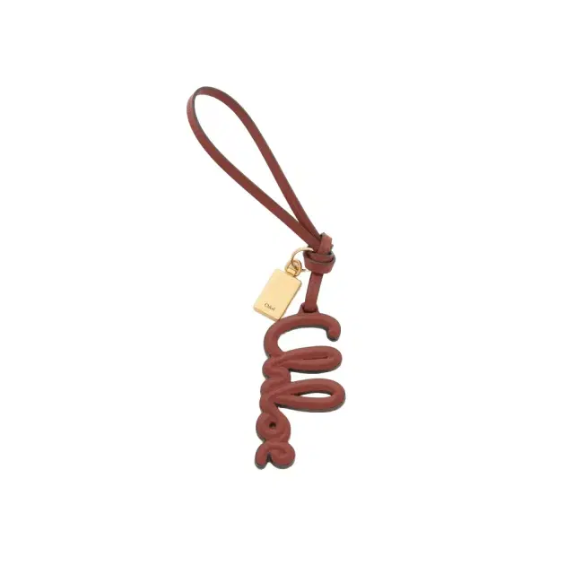 Chloé Logo bag charm in shiny leather