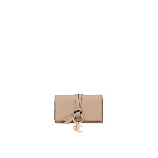 Chloé Alphabet key case in grained leather