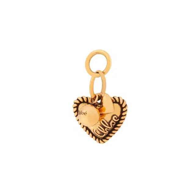 Chloé Pearl & Heart charm in brass