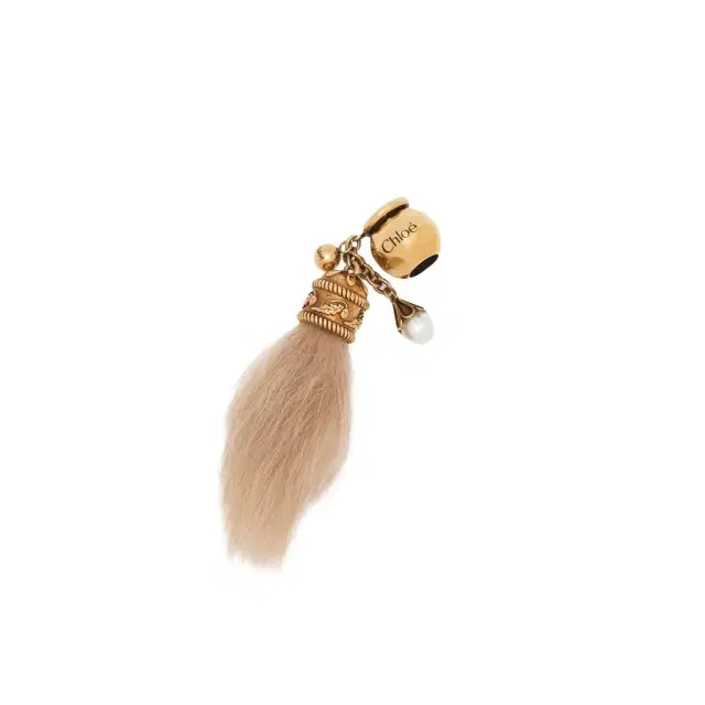 Chloé Sphere Shearling Tail Dice charm for Bracelet bag in brass