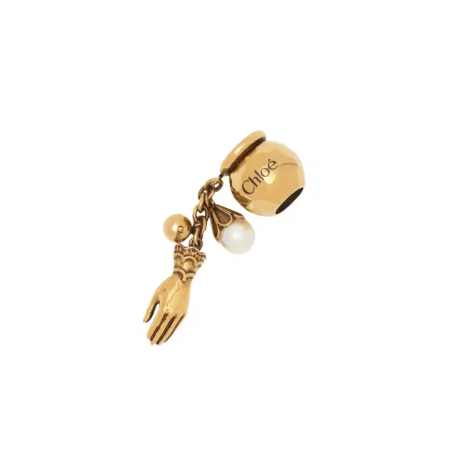 Chloé Sphere Hand & Pearl Dice charm for Bracelet bag in brass