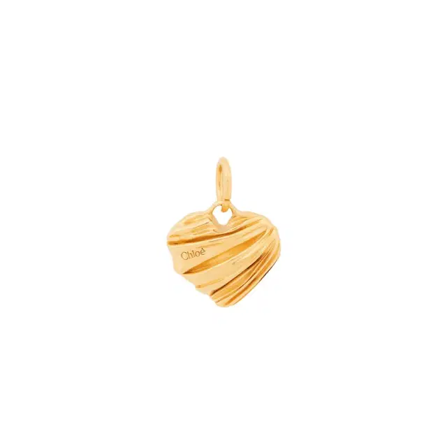 Chloé Pleated heart charm in brass