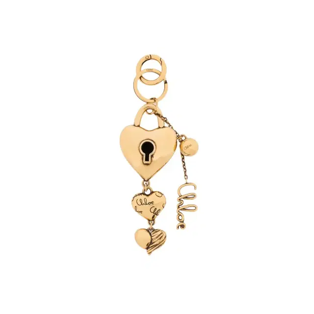 Chloé Chloé Symbols Multiple Hearts key ring bag charm in copper