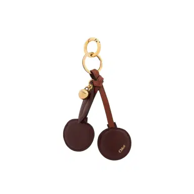 Chloé Chloé Symbols Cherry key ring bag charm in grained leather | Thumbnail 1