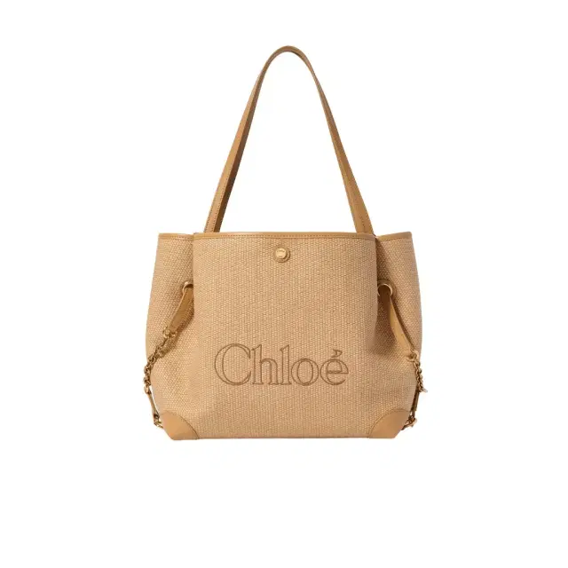 Chloé Chloé Clover double carry bag in raffia-effect fibers