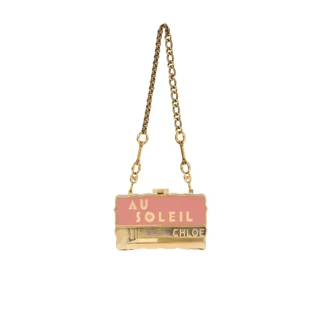 Chloé Chloé Soleil minaudière with chain in brass & enamel