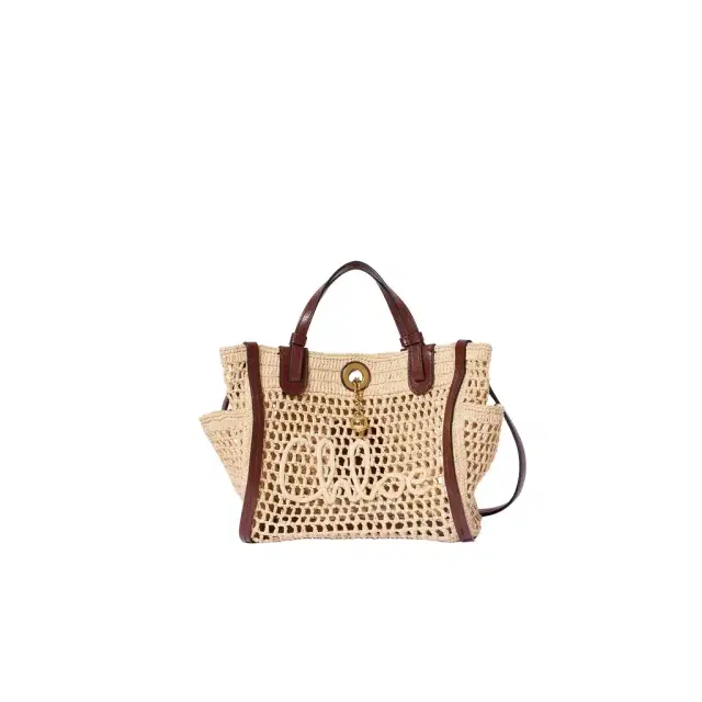 Chloé Small Chloé Iconic double carry bag in raffia