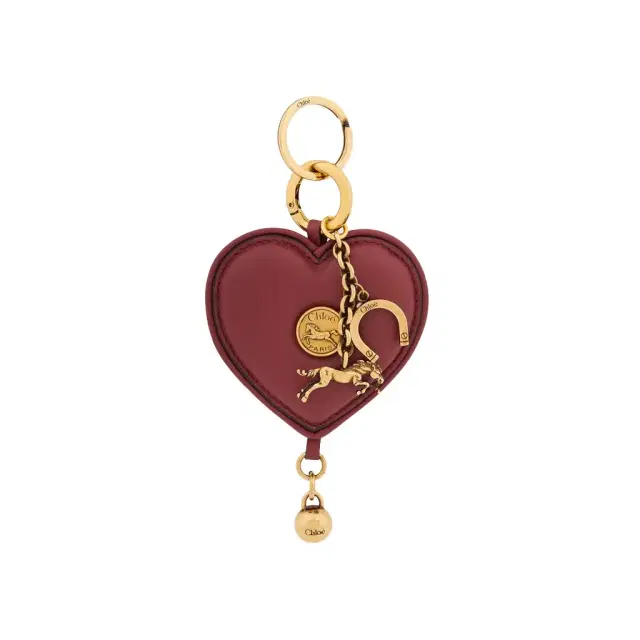 Chloé Chloé Symbols Heart key ring bag charm in soft leather