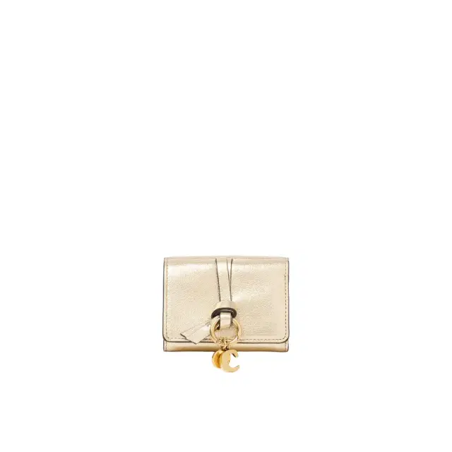 Chloé Mini Alphabet tri-fold in metallized leather