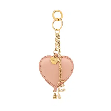 Chloé Chloé Symbols Heart key ring bag charm in satin & brass | Thumbnail 1