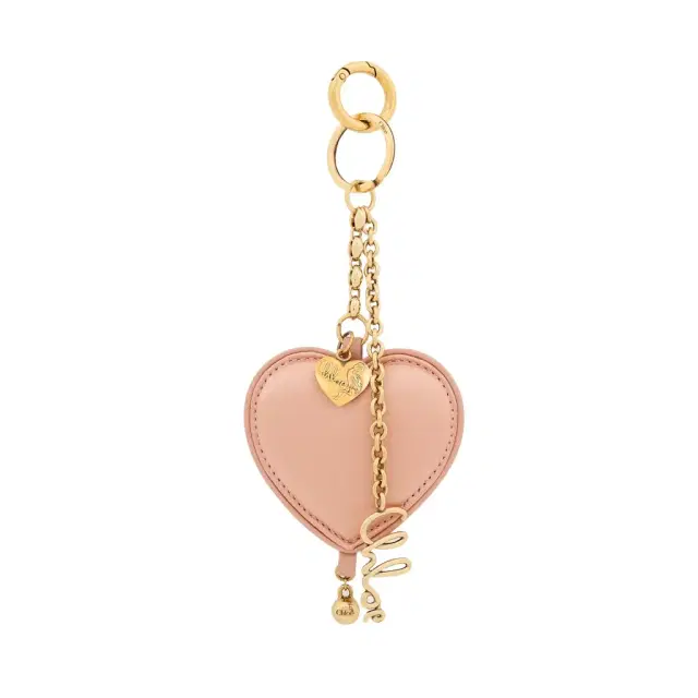 Chloé Chloé Symbols Heart key ring bag charm in satin & brass