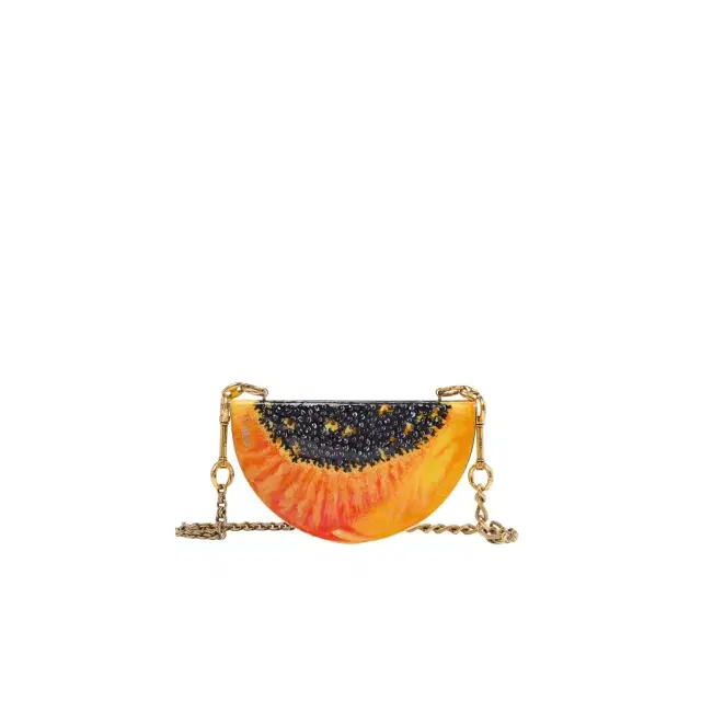 Chloé Chloé Tropicus papaya minaudière in brass