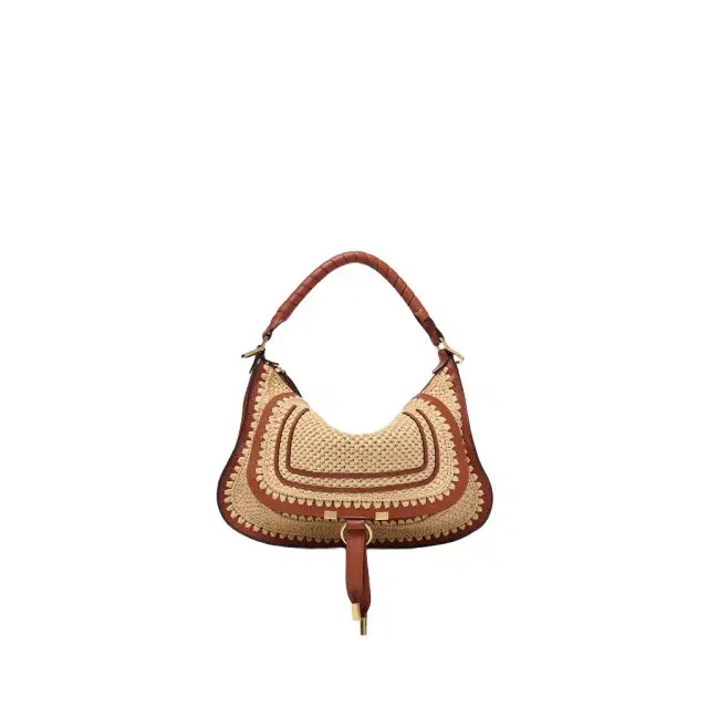 Chloé Small Marcie shoulder bag in raffia-effect
